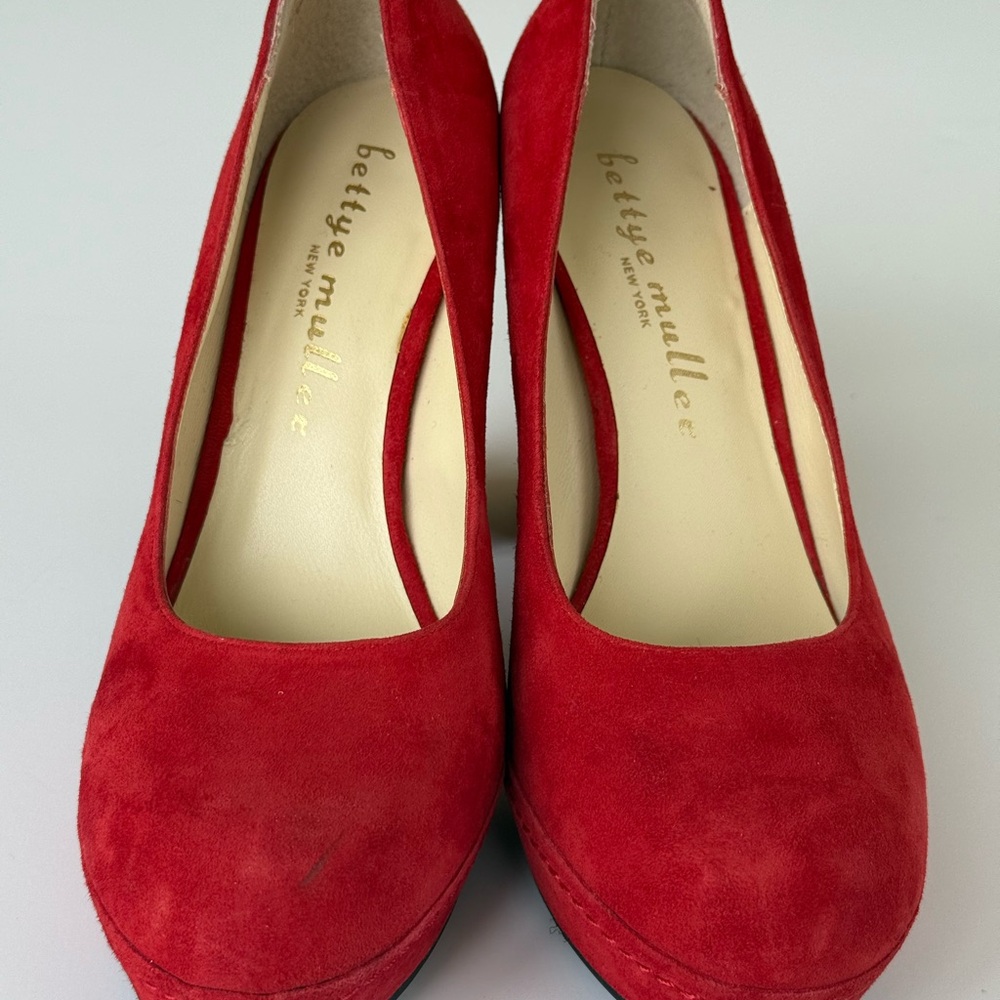 Bettye Muller Red Suede Women's Shoes